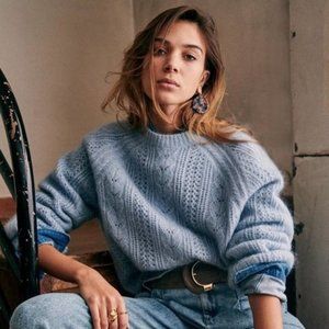 Sezane Scarlet Jumper in Sky Blue XXL